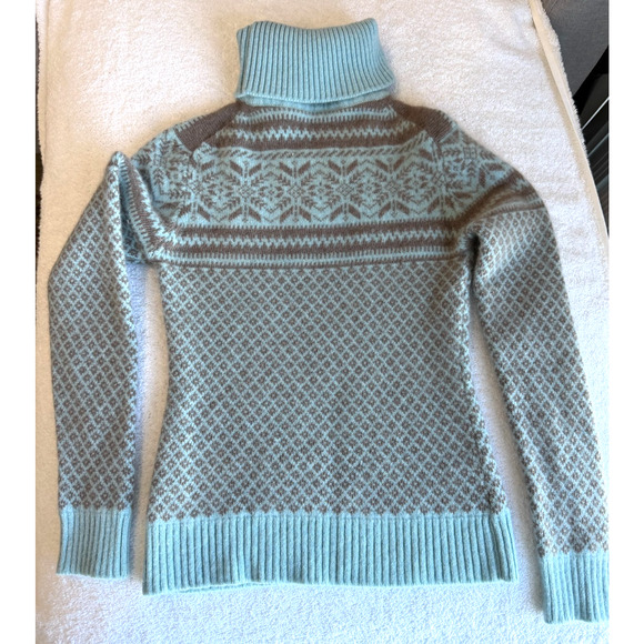 Murray Allan Cashmere Sweater teen ,blue brown Fair Nordic Isle Scotland Sz-S/M - Picture 1 of 6